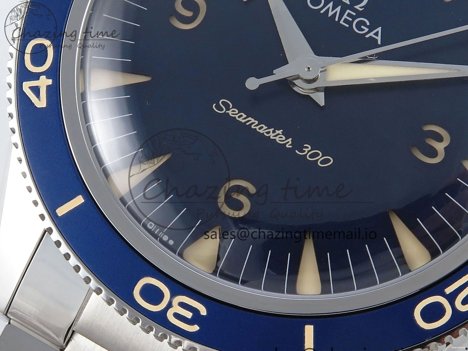 0523 Elegant Seamaster 300 Heritage SS VSF 1:1 Best Edition Blue Dial on SS Bracelet A 7701